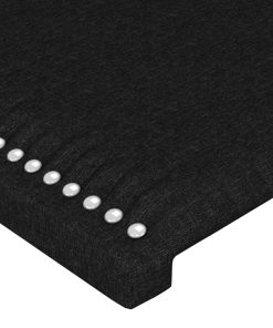Testiera Ad Orecchio Nera 93x16x78/88 Cm In Tessuto