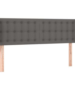 Testiera Ad Orecchio Grigio 147x16x78/88 Cm In Similpelle