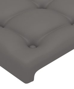 Testiera Ad Orecchio Grigia 183x16x78/88 Cm In Similpelle