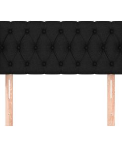 Testiera Ad Orecchio Nera 93x16x78/88 Cm In Tessuto