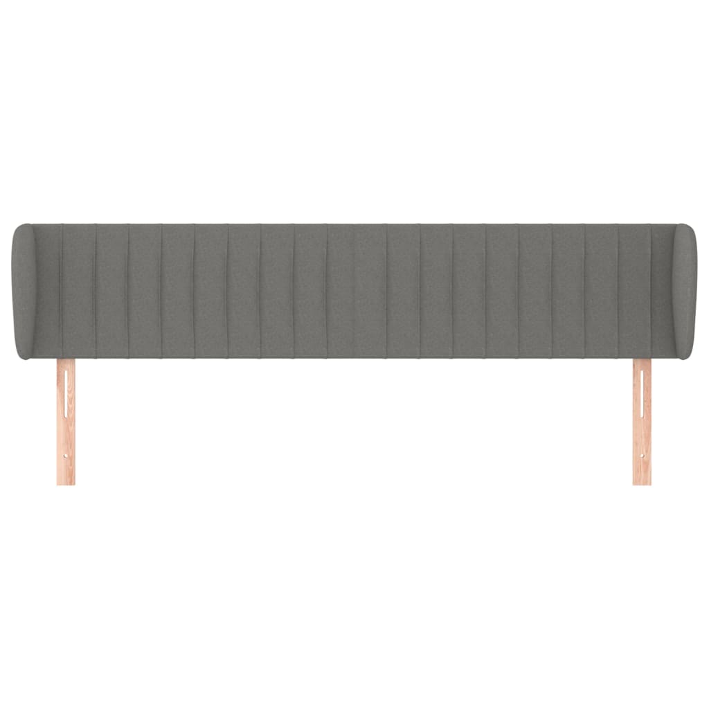 Testiera Ad Orecchio Grigio Scuro 203x23x78/88 Cm In Tessuto