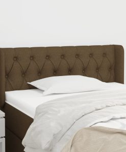 Testiera Ad Orecchio Marrone Scuro 103x16x78/88 Cm In Tessuto