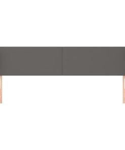 Testiera Ad Orecchio Grigio 163x16x78/88 Cm In Similpelle