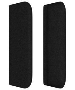 Testiera Ad Orecchio Nera 93x16x78/88 Cm In Tessuto