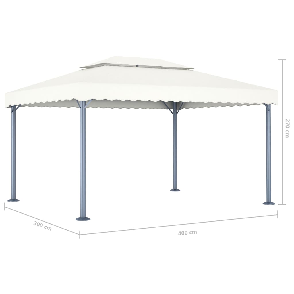 Gazebo 400x300 Cm Crema Alluminio - Image 4