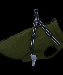 Cappotto Cani Imbracatura Impermeabile Riflettente Verde L48