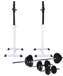 Stazione Per Squat Con Bilanciere E Set Di Manubri Da 30,5 kg