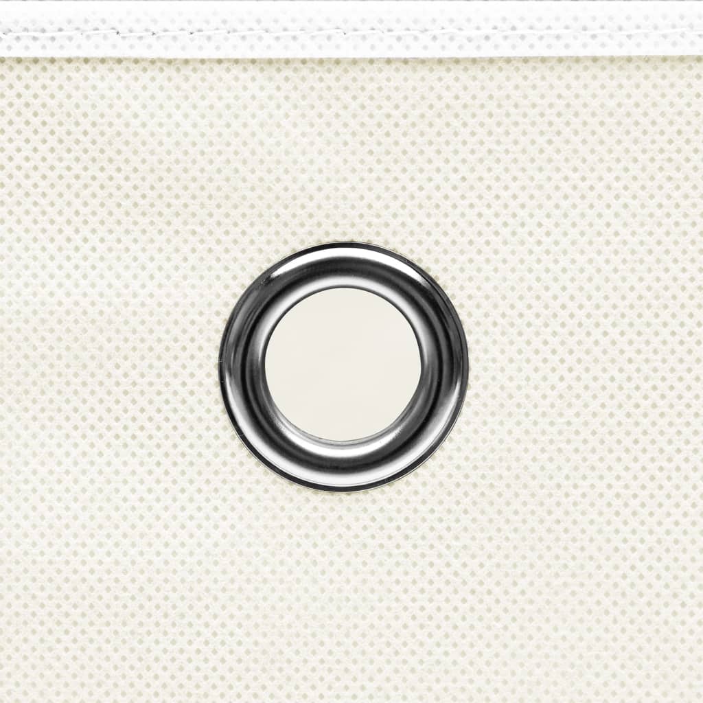 Scatole Portaoggetti Con Coperchi 4pz Bianco 32x32x32cm Tessuto