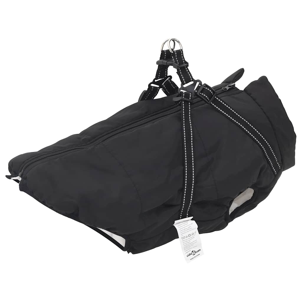 Cappotto Cani Con Imbracatura Impermeabile Riflettente Nero L68 - Image 5