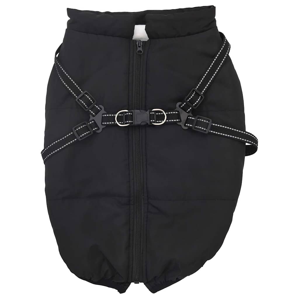 Cappotto Cani Con Imbracatura Impermeabile Riflettente Nero L68 - Image 4
