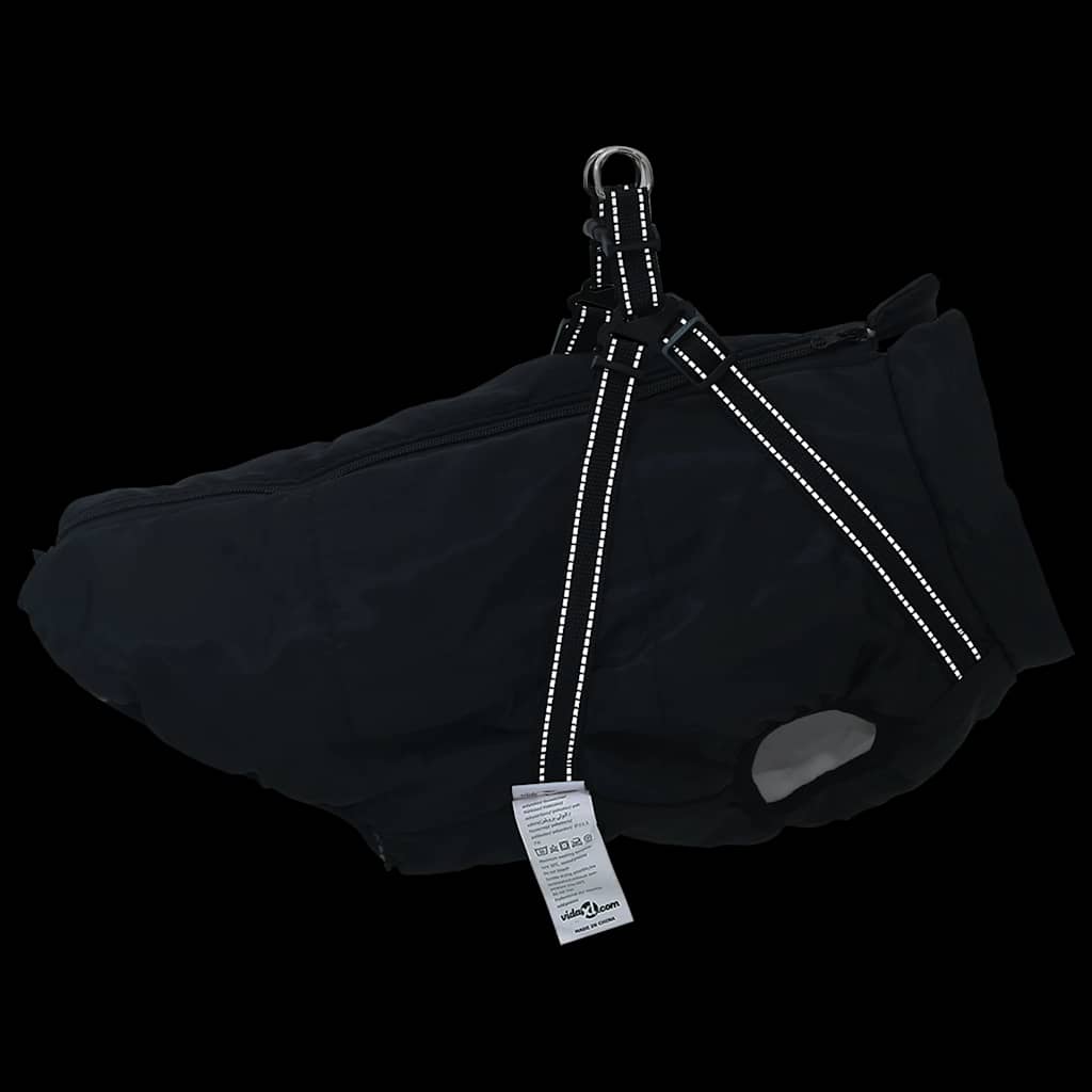 Cappotto Cani Con Imbracatura Impermeabile Riflettente Nero L68 - Image 6