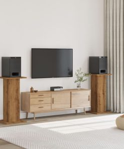 Supporti Altoparlanti 2 Pz Rovere 30x30x80 Cm In Multistrato