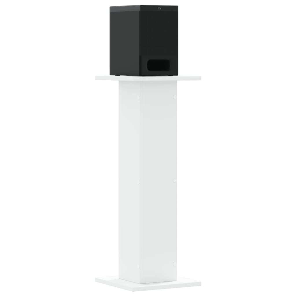 Supporti Altoparlanti 2 Pz Bianchi 30x30x80cm Legno Multistrato