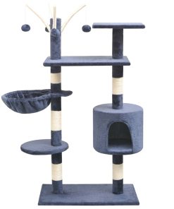 Albero Per Gatti Con Tiragraffi Sisal 125 Cm Blu Scuro