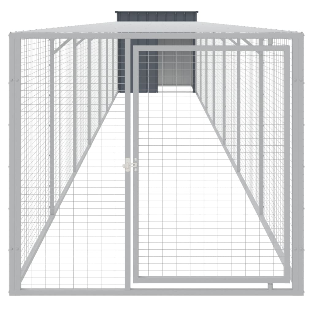 Pollaio Con Area Corsa Antracite 110x813x110 Cm Acciaio Zincato