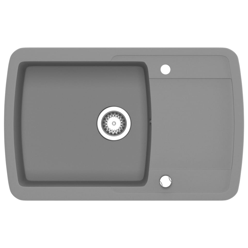Lavello Da Cucina In Granito Vasca Singola Grigio - Image 3