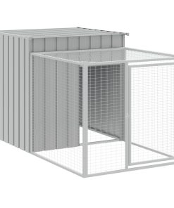 Gabbia Per Polli Con Recinto Grigio Chiaro 110x201x110 Cm In Acciaio Zincato