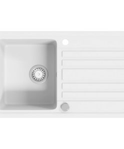 Lavandino Cucina Granito Lavello Singolo Scolapiatti Reversibile Crema