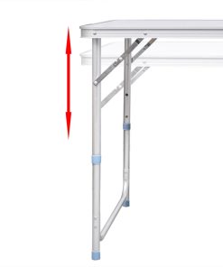 Tavolo Da Campeggio Pieghevole Alluminio Regolabile 120x60 cm