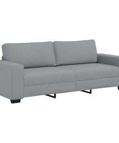 Set Di Divani 3 Pz Con Cuscini Grigio Chiaro In Tessuto