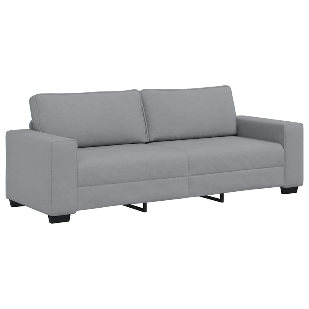 Set Di Divani 3 Pz Con Cuscini Grigio Chiaro In Tessuto