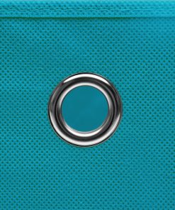 Scatole Portaoggetti 10pz Azzurre 32x32x32 Cm Tessuto