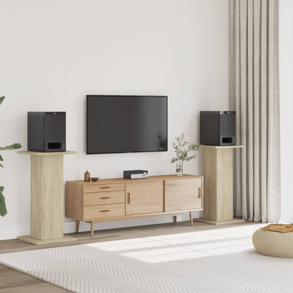 Supporti Altoparlanti 2 Pz Rovere 30x30x80 Cm In Multistrato - Image 5