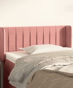 Testiera Ad Orecchio Nera 93x16x78/88 Cm In Velluto