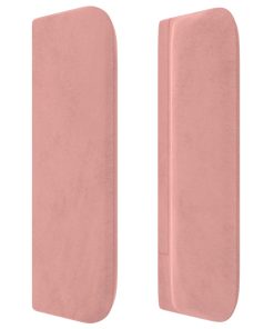 Testiera Ad Orecchio Rosa 147x16x78/88 Cm In Velluto