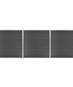 Set Pannelli Di Recinzione In Wpc 526x186 Cm Nero