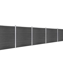 Set Pannelli Di Recinzione In Wpc 872x186 Cm Nero