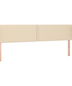 Testiera Ad Orecchio Crema 183x23x78/88 Cm In Tessuto