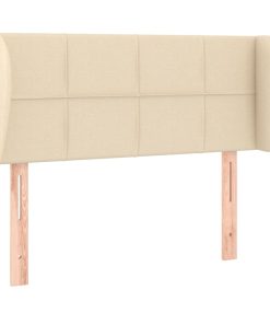 Testiera Ad Orecchio Crema 103x23x78/88 Cm In Tessuto