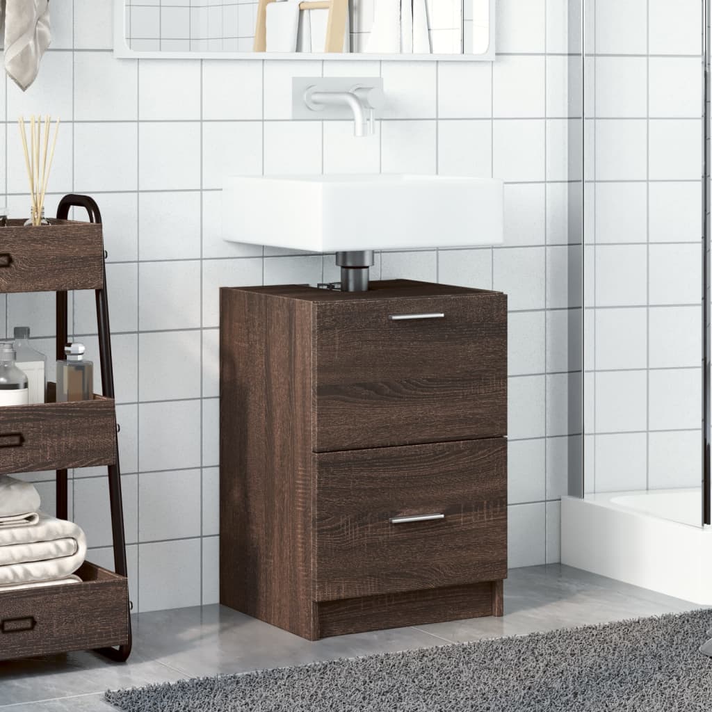 Mobile Lavabo Rovere Marrone 40x37x59 Cm In Truciolare - Image 2