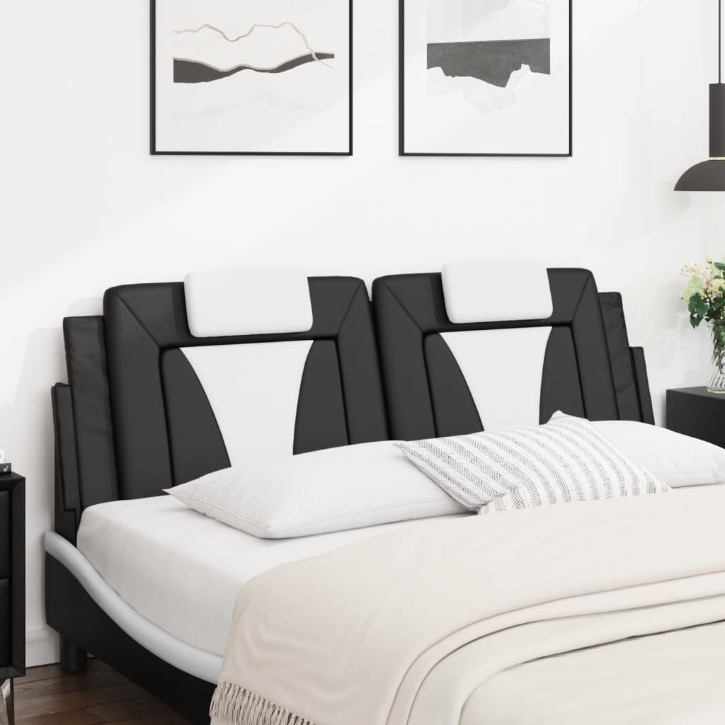 Cuscino Testiera Nero E Bianco 160 Cm In Similpelle