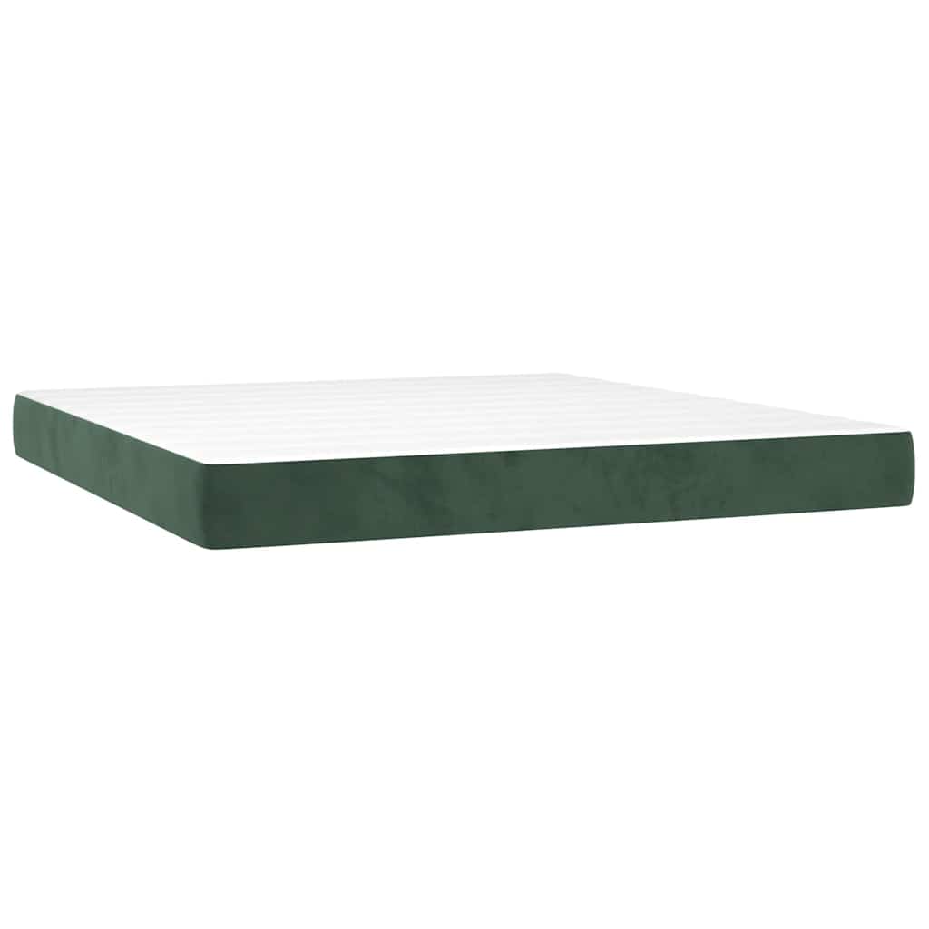 Materasso A Molle Verde Scuro 160x210x20 Cm In Velluto