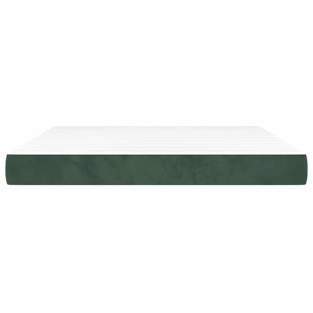 Materasso A Molle Verde Scuro 160x220x20 Cm In Velluto