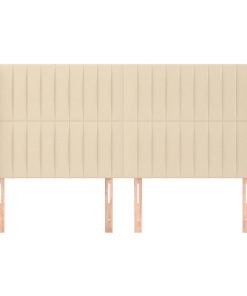 Testiera Ad Orecchio Crema 203x23x118/128 Cm In Tessuto