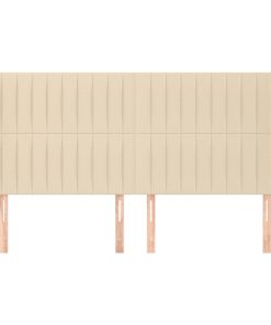 Testiera Ad Orecchio Crema 203x23x118/128 Cm In Tessuto