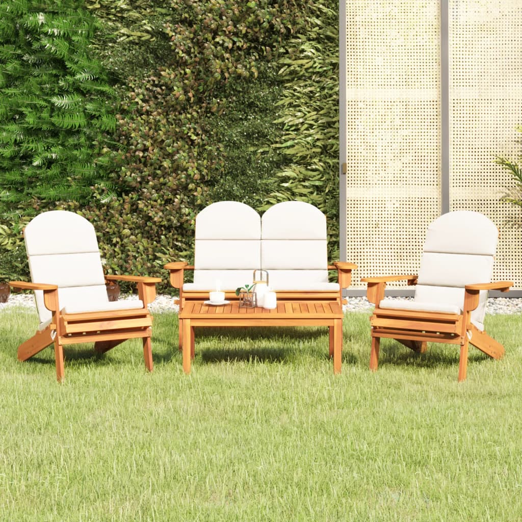 Set Salotto Da Giardino Adirondack 4pz Legno Massello Di Acacia - Image 3