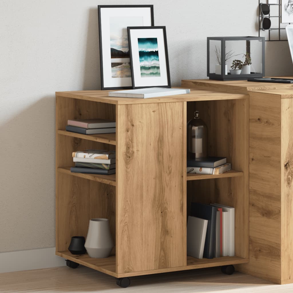 Armadietto Con Ruote Rovere Artigianale 60x53x72 Cm Truciolato - Image 5