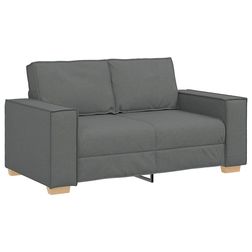 Set Di Divani 2 Pz Con Cuscini Grigio Scuro In Tessuto