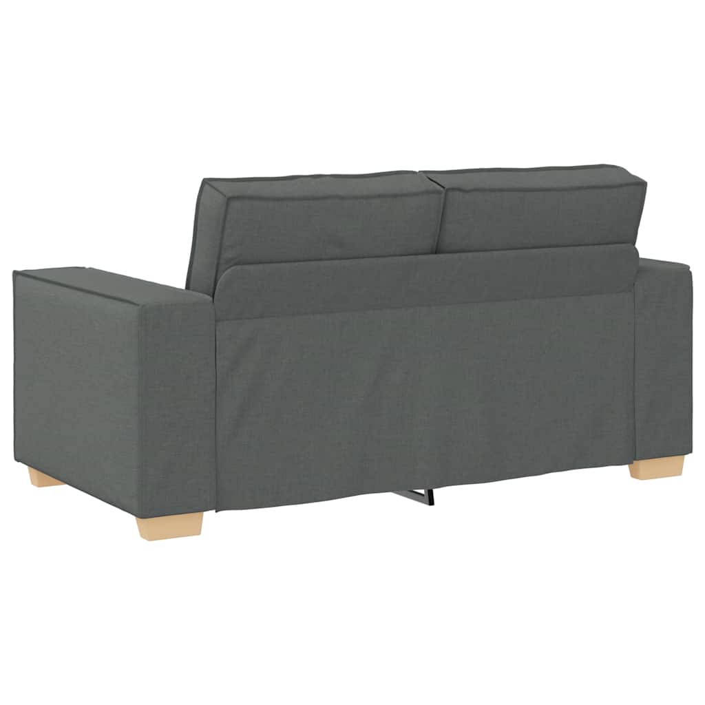 Set Di Divani 2 Pz Con Cuscini Grigio Scuro In Tessuto - Image 4