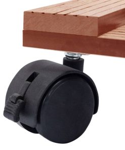 Carrelli Portavasi 2 Pz Marroni 30x30x7,5 Cm In Wpc