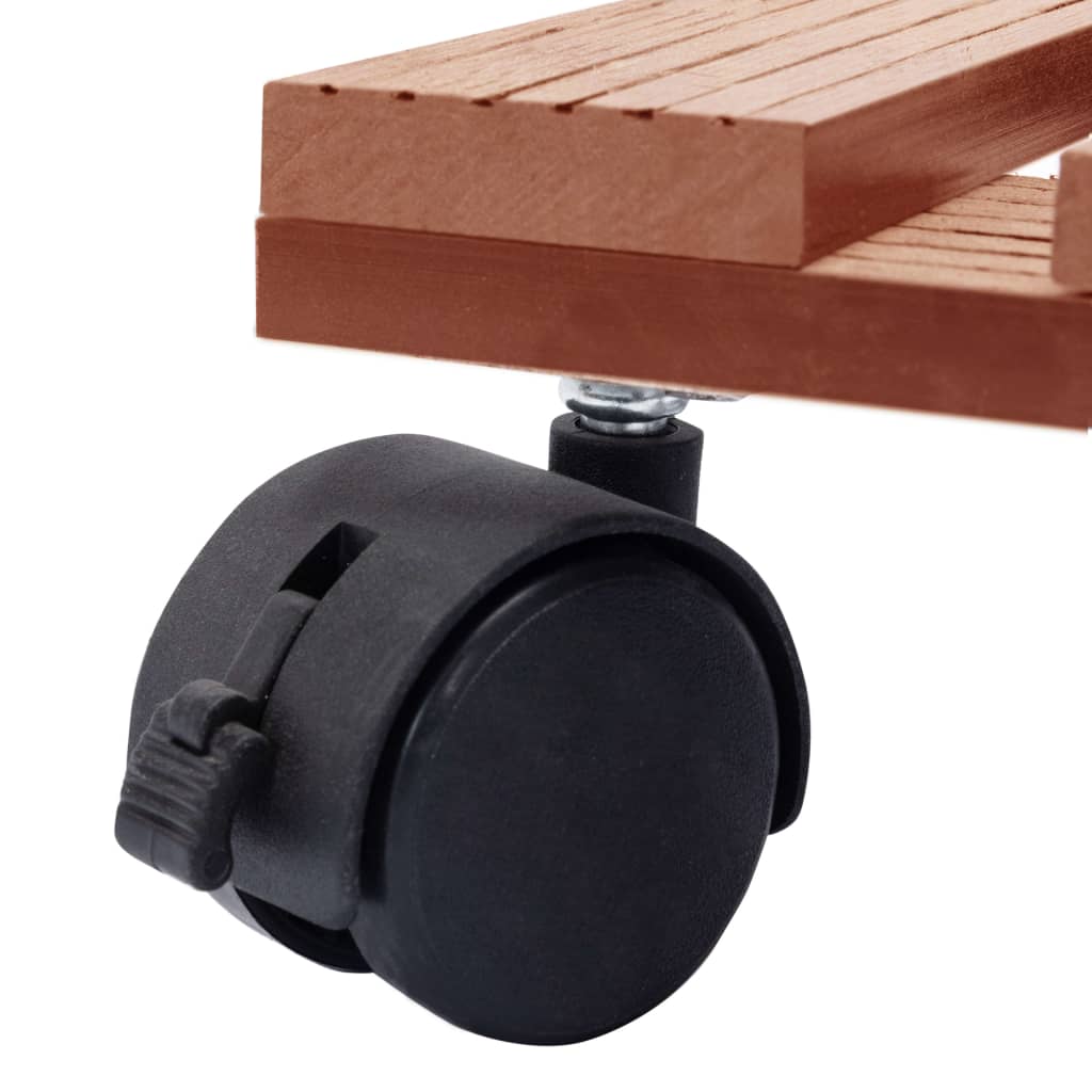 Carrelli Portavasi 2 Pz Marroni 30x30x7,5 Cm In Wpc