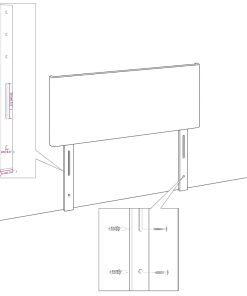 Testiera Ad Orecchio Nera 83x23x118/128 Cm In Tessuto