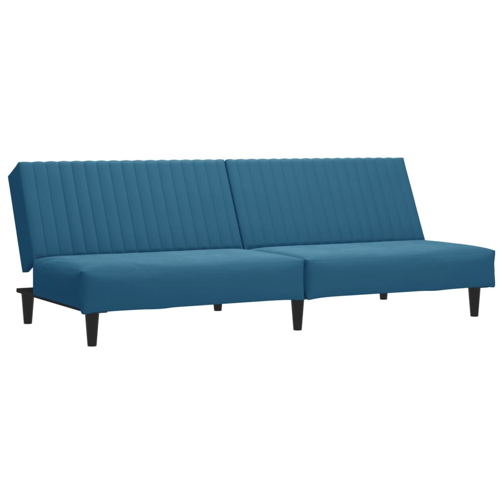 Set Di Divani 2 Pz Blu In Velluto - Image 3
