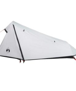 Tenda Campeggio A Tunnel 1 Persona Bianca Tessuto Impermeabile