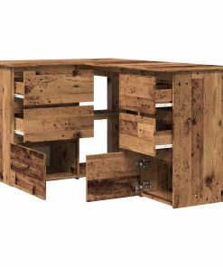 Scrivania Ad Angolo Legno Vecchio 145x100x76 Cm Truciolato