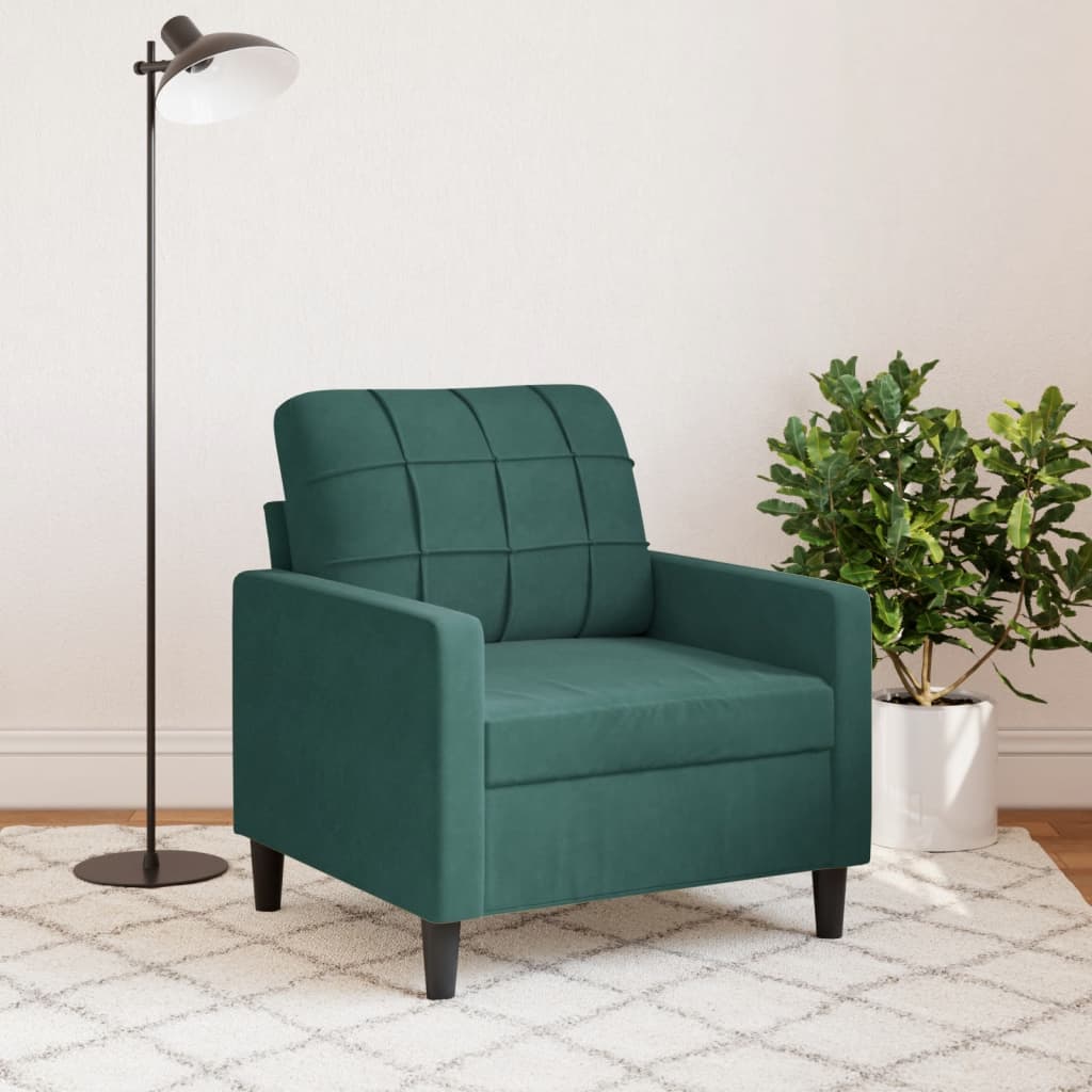 Poltrona Verde Scuro 60 Cm Velluto